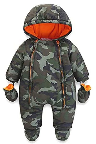Warme babyromper met capuchon voor peuters, fleece sneeuwpak met handschoenen en sokjes, 3-24 maanden