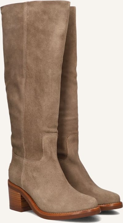 Shabbies Puk Tuba Laarzen - Suède - Dames - Taupe - Maat 39