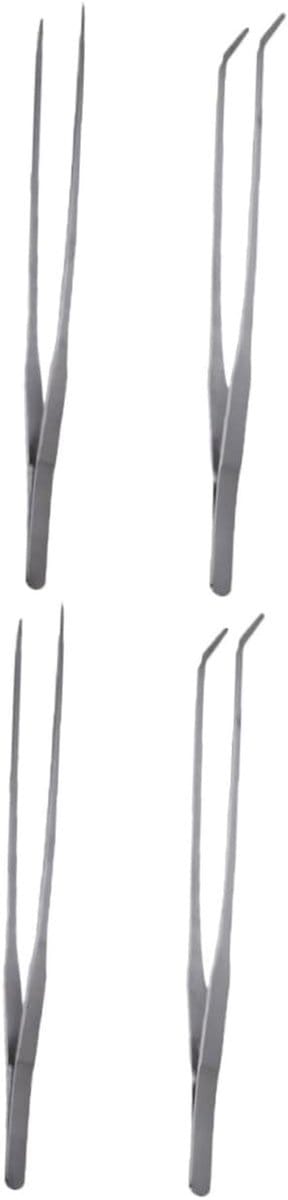 Pincet Set - Aquarium Gereedschap - Planten Verzorgen - Roestvrij Staal - 4 Stuks - Zilver