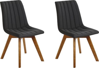 CALGARY - Eetkamerstoel - Zwart - Polyester