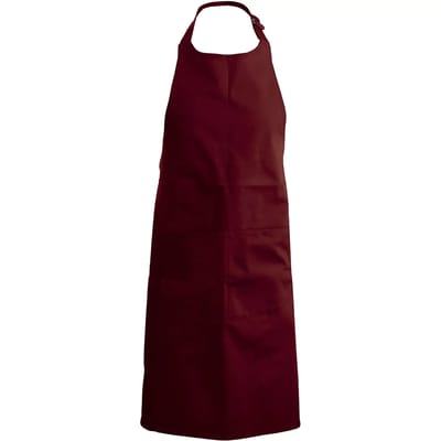 Kariban Katoenen schort met zak K885 - Wine - One size