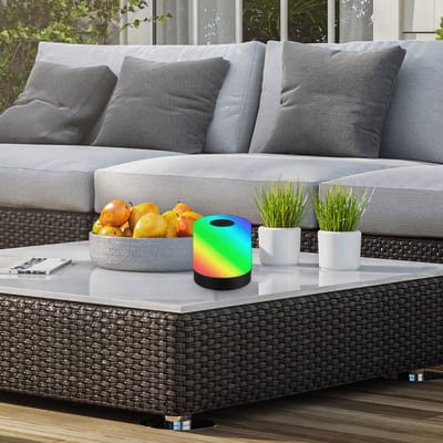 B.K.Licht - Oplaadbare mini Tafellamp - met USB-C - draadloos - dimbaar - vor buiten en binnen - 7x7 cm - zwart - 1.5W