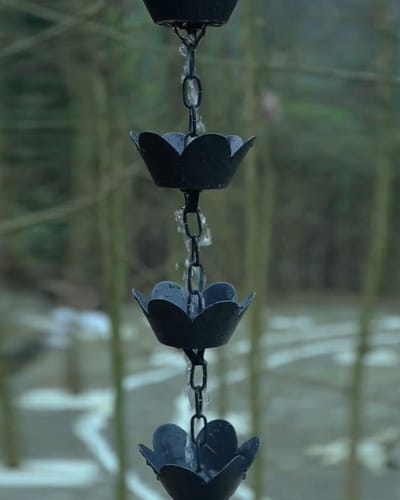 Regenketting - Gootketting Decoratief - Buiten Decoratie - Roestvrij Aluminium - 7 Meter - Zwart