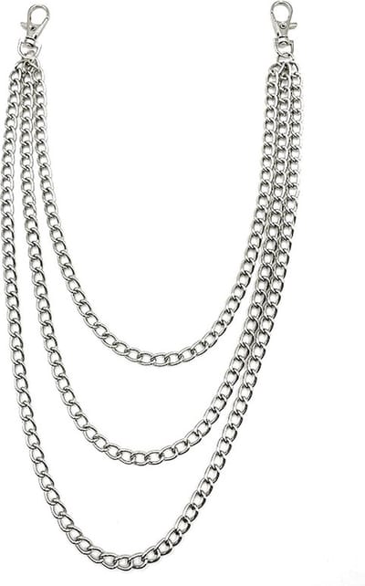 Kasey - Broekketting - Sleutel ketting - 3 Lagen - Zilverkleurig - Model 3 - 45CM