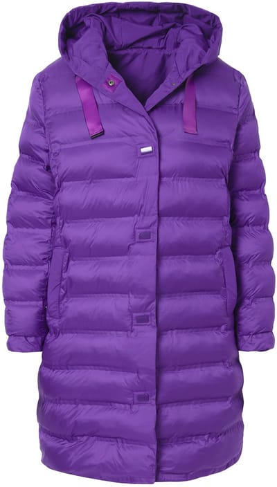 Angel of Style - Dames - Doorgestikte mantel straight fit capuchon - Violet - Maat 44