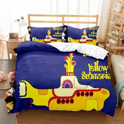 The Beatles Motief, Microvezel Beddengoedsets, Kinderbeddengoed met Rits Kamerdecoratie Dekbedovertrek voor Tieners volwassene 3-delig 175x220cm