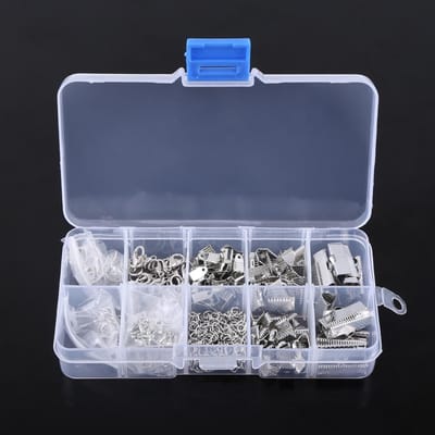 Sieraden knutselset set bevindingen benodigdheden accessoire assortiment in doos Silver gray