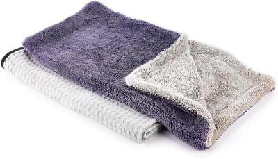 Microfiber Droogdoeken - Auto Poetsdoeken - Voertuig Drogen - Super Absorberend - 2 Stuks - Grijs