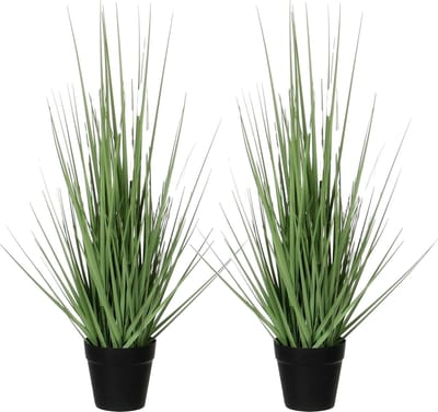Mica Decorations - 2 st - gras kunstplant - groen - H53 x D30 cm
