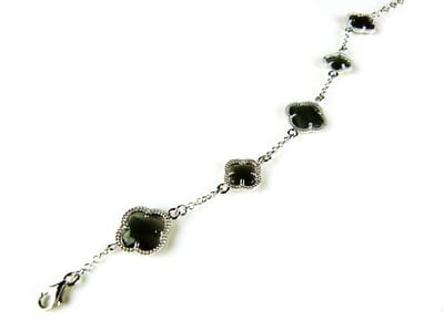 model 5 fiori armband in zilver donkergrijs