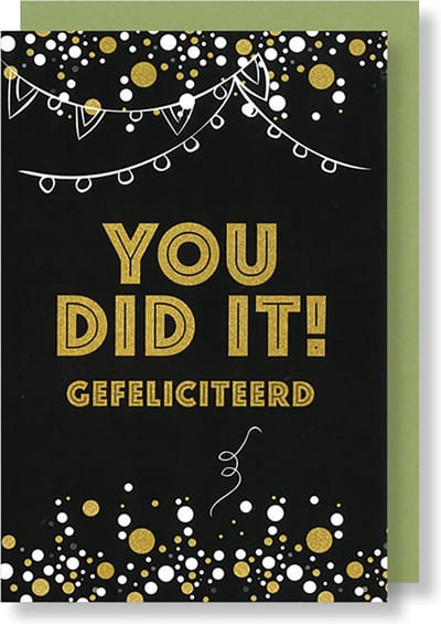 MGPcards - 6 Wenskaarten met gekleurde envelop - Geslaagd - You did it - 11,5 x 17 cm