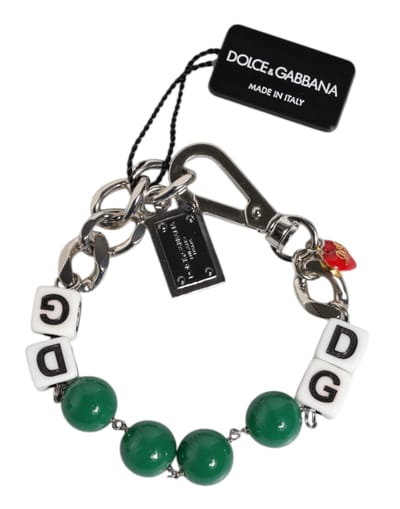 Zilverkleurige Messing Kralen Dobbelsteen Logo Versier Charm Armband