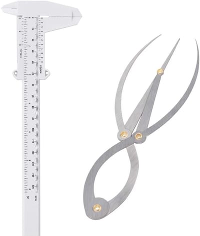 Vernier Calipers voor het Berekenen van de Gulden Snede - Roestvrijstalen 3-Punt Positionering voor Perfecte Wenkbrauwen in Salon en Thuisgebruik