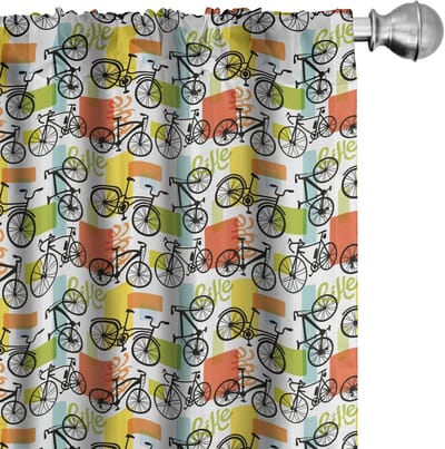ABAKUHAUS – 2-delige set gordijnpanelen – Geometrisch meerkleurig 75x245 cm