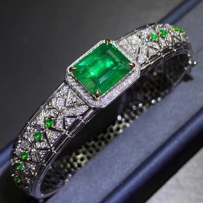 Sprankelende Vintage Lab Groene Smaragd Geometrische Zirkonia Dames Armband Elegante Voorstel Banket Sieraden Accessoires gray