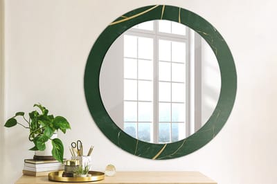Coloray Bedrukte Spiegel - Bladomtrek Bedrukte Spiegel - 70 cm - Groente Bedrukte Spiegel - Bedrukte Spiegel - Spiegel Met Bedrukte Lijst - Spiegel Met Decoratie
