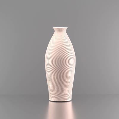 3d-gezellig Italiё - Vaas - Beige - Maat 25 cm - Kunststof - Modern - Bloemenvaas -100% gerecycled PLA (bioplastic)