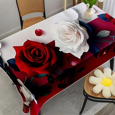 Fabriquée en polyester de première qualité, cette nappe présente un tissage jacquard fin, des broderies florales et des découpes ajourées.. Il est résistant à la chaleur et à la poussière. 100x145cm
