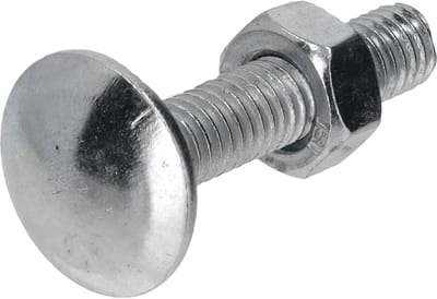 Slotbout met moer. M6 x 30mm. lang. Gegalvaniseerd. 50 stuks Houtbout. Ifix.