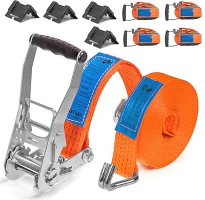 Transportgordels 6 m x 5t x 50 mm - Set van 4 - voor zware lasten en veilig vervoer