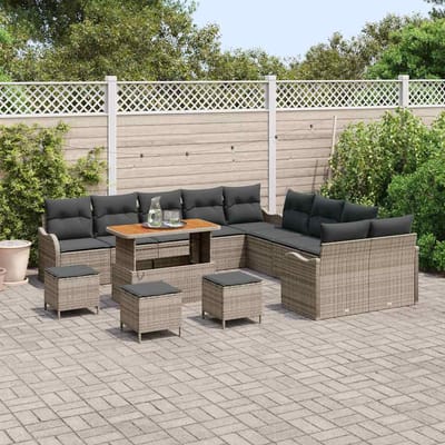 vidaXL - Tuinbank - Set - 14 - st - 13-Aantal - zitplaatsen - Grijs