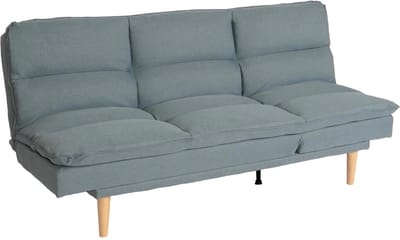 Slaapbank MCW-M79, slaapbank voor gasten, slaapfunctie ligoppervlak 180x110cm ~ stof/textiel blauw-grijs