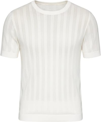 OMBRE T-shirt - Viscose - Korte Mouw - Effen Wit S