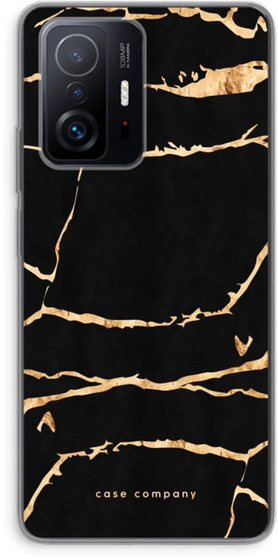 Case Company® - Hoesje geschikt voor Xiaomi 11T Pro hoesje - Gouden marmer - Soft Cover Telefoonhoesje - Bescherming aan alle Kanten en Schermrand