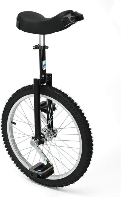 Eenwieler Standaard - Monowiel - Evenwicht Oefenen - Verstelbaar Zadel - 20 Inch Wiel - Zwart
