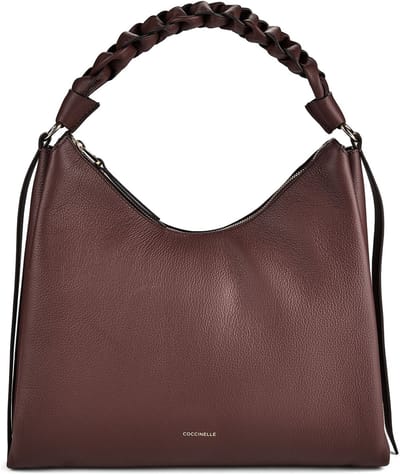 COCCINELLE Leren schoudertas Boheme Grana Double Shoulder Bag Berry / Wint. Rose donkerpaars