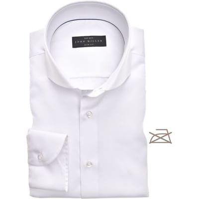 John Miller Overhemd Slim Fit Uni Non Iron Wit / male