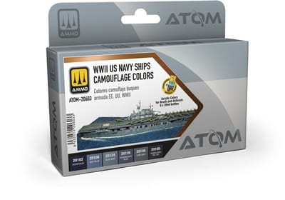 AMMO by Mig Jimenez Hobbyverf Acrylverf - MIG 20603 ATOM - Amerikaanse Marine Schepen WWII Camouflage Kleuren - Acryl Set 6x20ml Verf set - 6x 20 ml