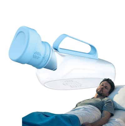 Urinoir Fles - Plascontainer Draagbaar - Reizen en Nacht - Morsbestendig Ontwerp - 1200 ml - Grijs