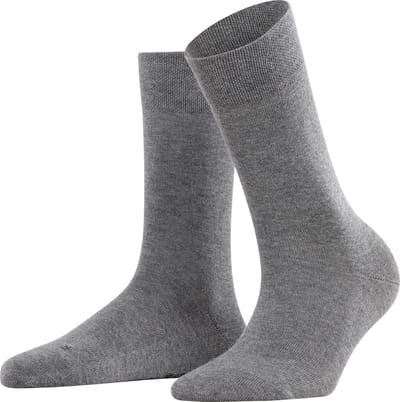 FALKE Sensitive London met comfort tailleband katoen sokken dames grijs - maat 35-38