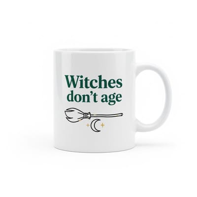 Witches Don’t Age Grappige Quote Koffiemok 330 ml – Magische Keramische Mok voor Heksen & Cadeau