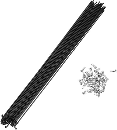 Dailygoods- Spaken 14G Staal - Wielspaak Set 36 Stuks - Zwart - Upgrade voor Race Duurzaamheid - Goede Taaiheid - Slagvastheid - Fietsvelgspaken