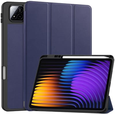 Coverup Tablethoes geschikt voor Xiaomi Pad 7 (Pro) / Pad 8 (Pro) Hoesje - Tri-Fold Book Case met Wake/Sleep en Stylus-houder - Blauw