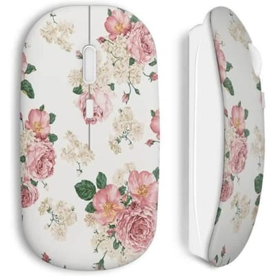 Souris sans Fil - Vintage - Rose - Clé USB wifi - Compatible Mac et PC - Ergonomique