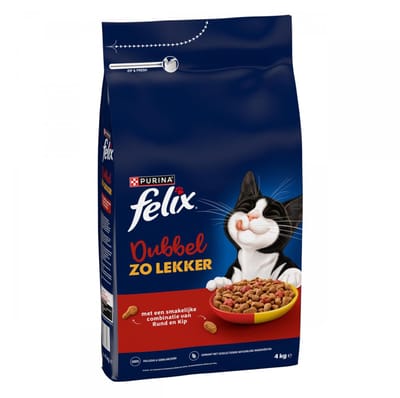 Felix Kattenvoer Droog Dubbel Zo Lekker Adult Rund & Kip - 4 kg