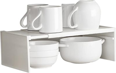 Verstelbare Keuken Organizer voor Kast, Uittrekbare Plank voor Kruidenset en Servies, Ruimtebesparende Oplossing 30-55,5 cm, Ideaal voor Keuken en Berging