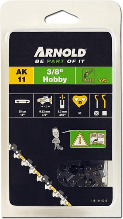 O Kettingzaag Arnold Zaagketting 3/8" Lp, 1,3 Mm, 53 Schakels, Met Veiligheidsschakel, Halfbeitel