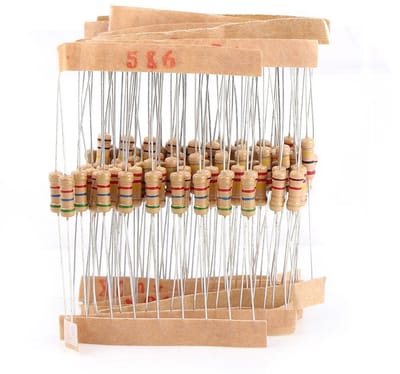 Dailygoods - Weerstandskit - 1000 stuks - Professioneel assortiment - Diverse waarden - Elektronische componenten - 1/2 Watt - 5% tolerantieweerstanden