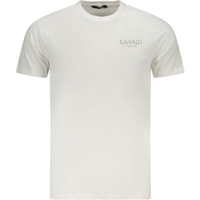 Cavalli Class Bianco Katoenen Heren T-shirt