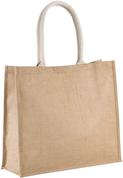 Klimood Boodschappentas - jute - beige - strandtas - 42x36 cm - 22 liter