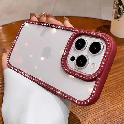 Luxe Bling Strass Diamant Transparante Hoesje Voor iPhone 16 Pro Max 15 14 13 Schokbestendige Bescherming Bumper Hard Acryl Cover For iPhone 13 Pro
