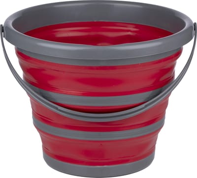Dirt Devil Opvouwbare Emmer - 10 Liter - 32 x 25,5/ 5,5 CM - Bespaar Opbergruimte - Perfect voor Schoonmaken en Kamperen - Rood