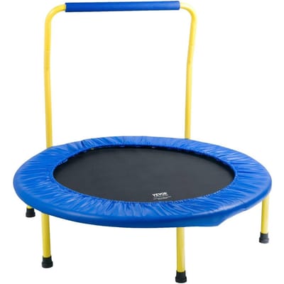Trampoline 3FT pour Enfants, Trampolines 36  Trampoline Intérieur/Extérieur pour Tout-Petits, Mini Trampoline Pliable pour Bébé avec Poignée en Mousse, Récréatif