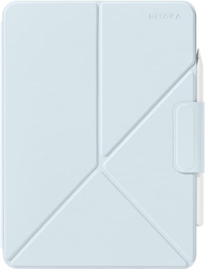 Pitaka MagEZ Folio hoesje 2 iPad Air 11 (M2-M4) – Eenvoudig schakelen tussen landschap- en portretmodus – Vier standen voor optimale kijk- en typposities – Verborgen, ingebouwde penhouder voor veilige opslag van je stylus - Blauw