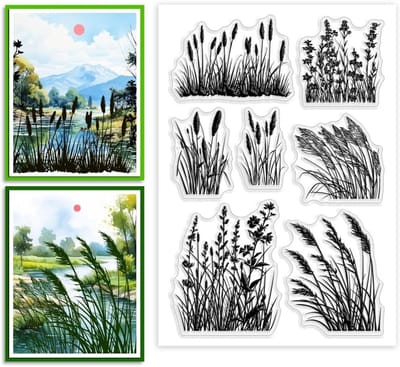 Gras en Onkruid Stempels voor Kaarten Maken, Transparante Siliconen Stempels voor Scrapbooking en Creatieve Projecten