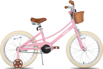 Joystar Fantasy Kinderfiets voor Meisjes - 20 Inch - Mand - Zijwieltjes - Bel - Handrem - Roze - Geschikt voor buitenactiviteiten in de lente